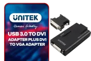 UNITEK USB 3.0 to DVI Adapter & DVI to VGA Adapter | High-Quality Video Connectivity - image 1