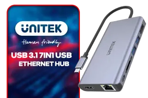 UNITEK USB 3.1 7in1 USB Ethernet HUB