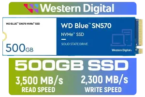 WD Blue SN570 500GB NVMe Internal SSD - High-Speed Storage