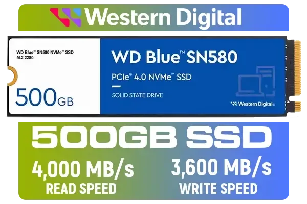 WD Blue SN580 500GB NVMe SSD - High-Performance Storage Solution