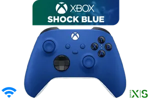 Microsoft Xbox Wireless Controller - Shock Blue / Hybrid D-Pad / 3.5mm Stereo Headset Jack / Textured Triggers And Bumpers / Compatible for Xbox Series X|S, Xbox One, Windows 10, Android And iOS / QAU-00010