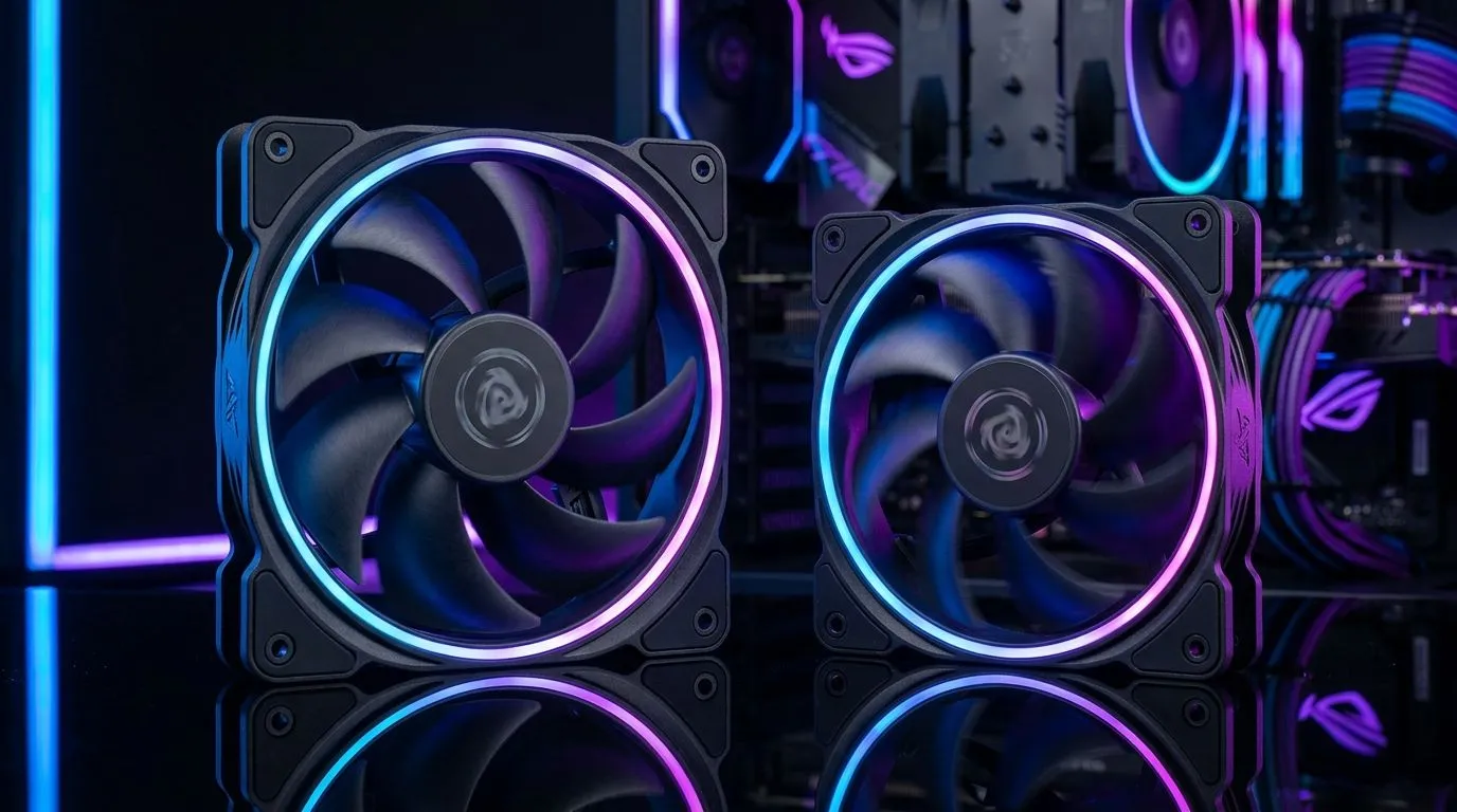 Which fan size cools better with less noise?