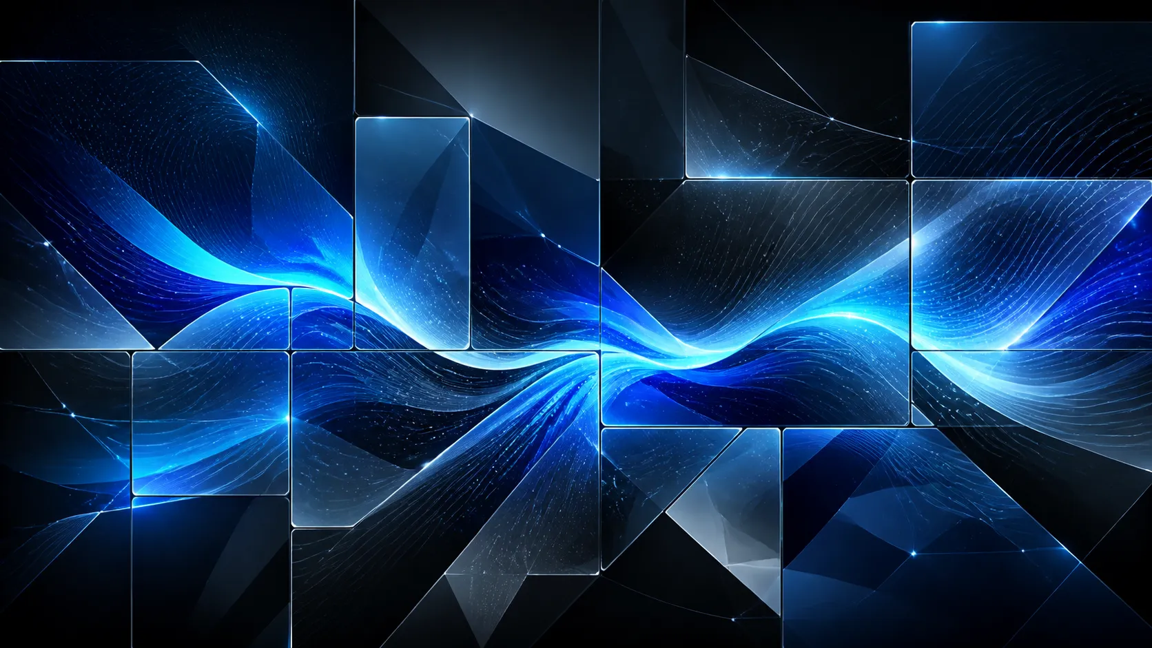 Abstract diagram of display sections joining into a seamless visual field