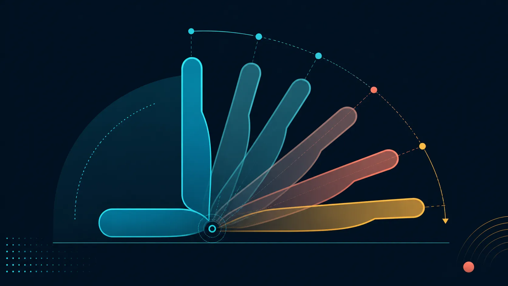Abstract recline range diagram