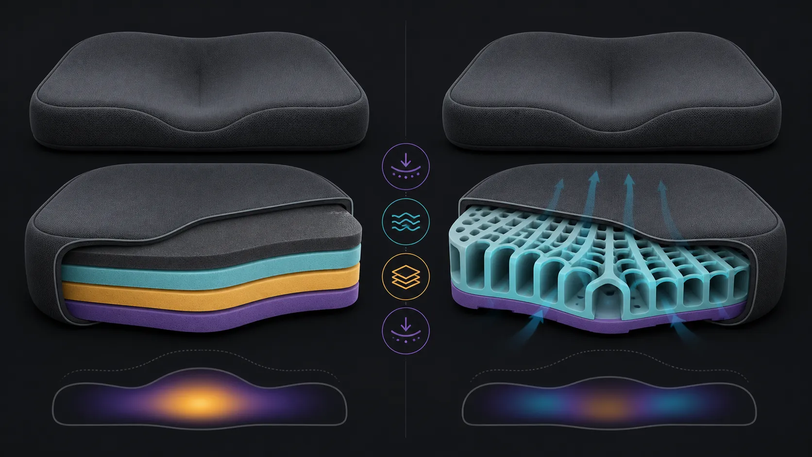 Abstract seat cushion comparison