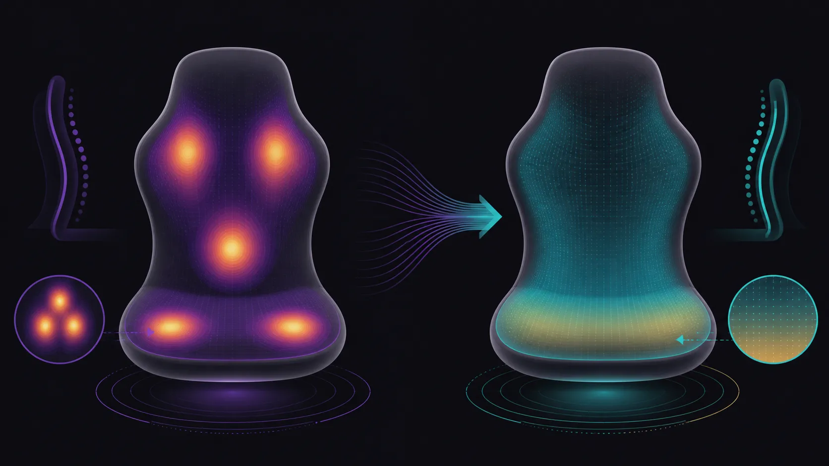 Abstract seat pressure map