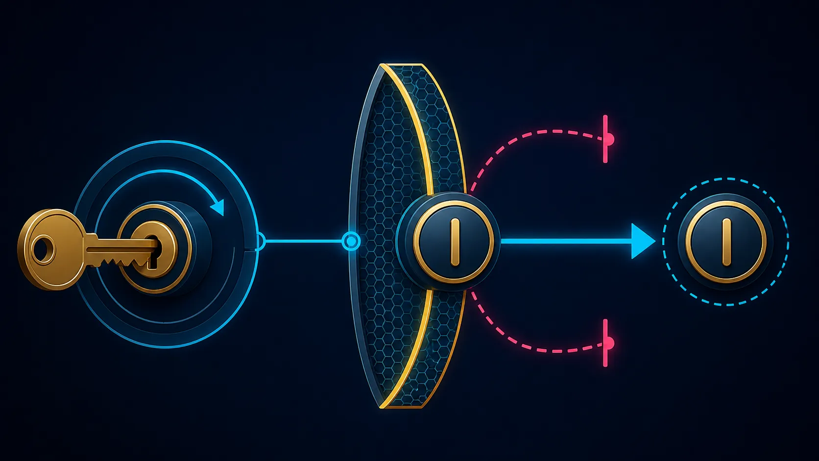 Abstract switch crossing a boundary between active and locked states