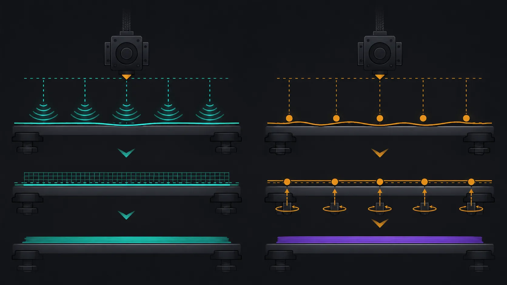 Abstract comparison of bed levelling methods