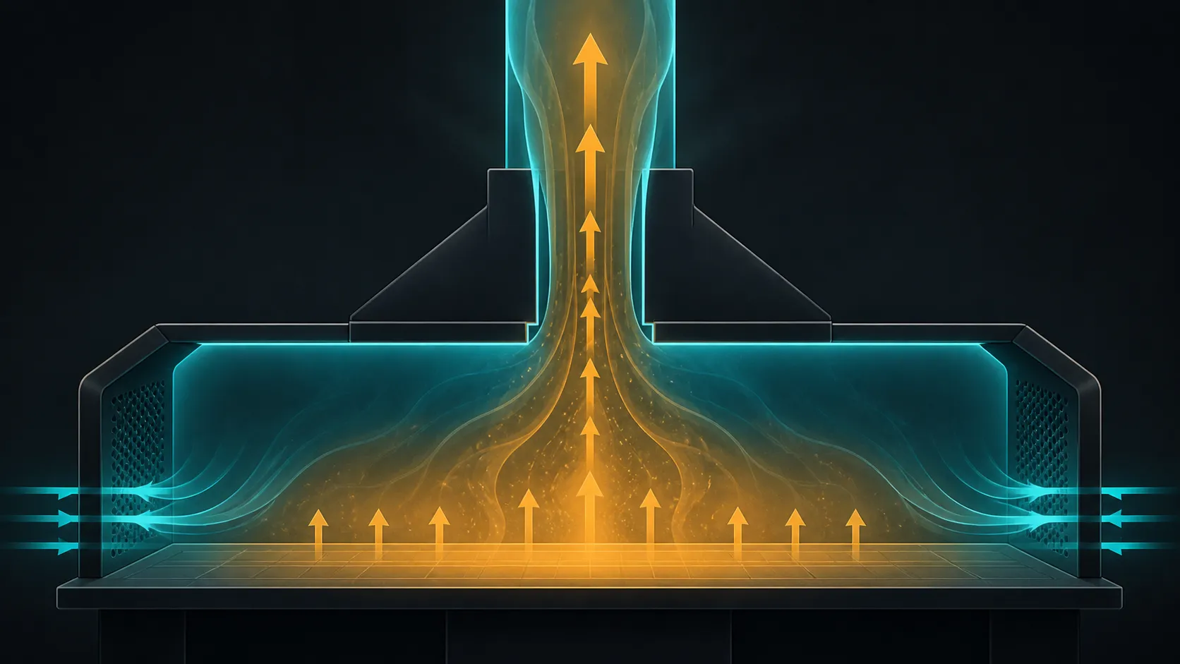 Abstract ventilation layout diagram