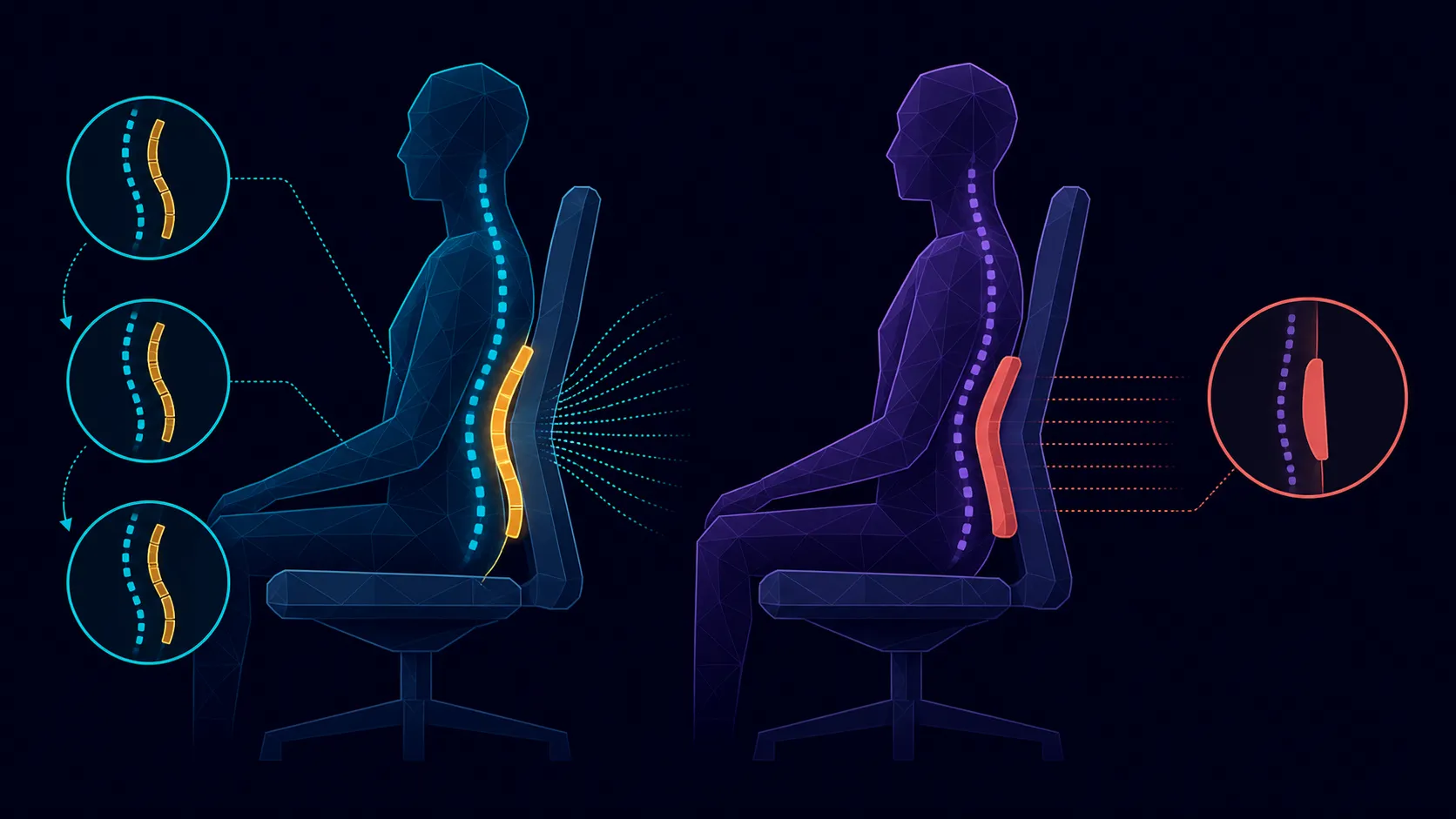 Side-by-side adaptive and fixed curved support shapes