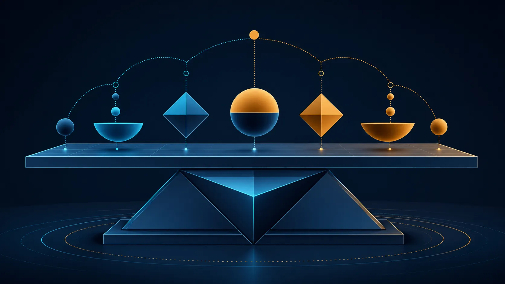 Abstract balanced desk load diagram