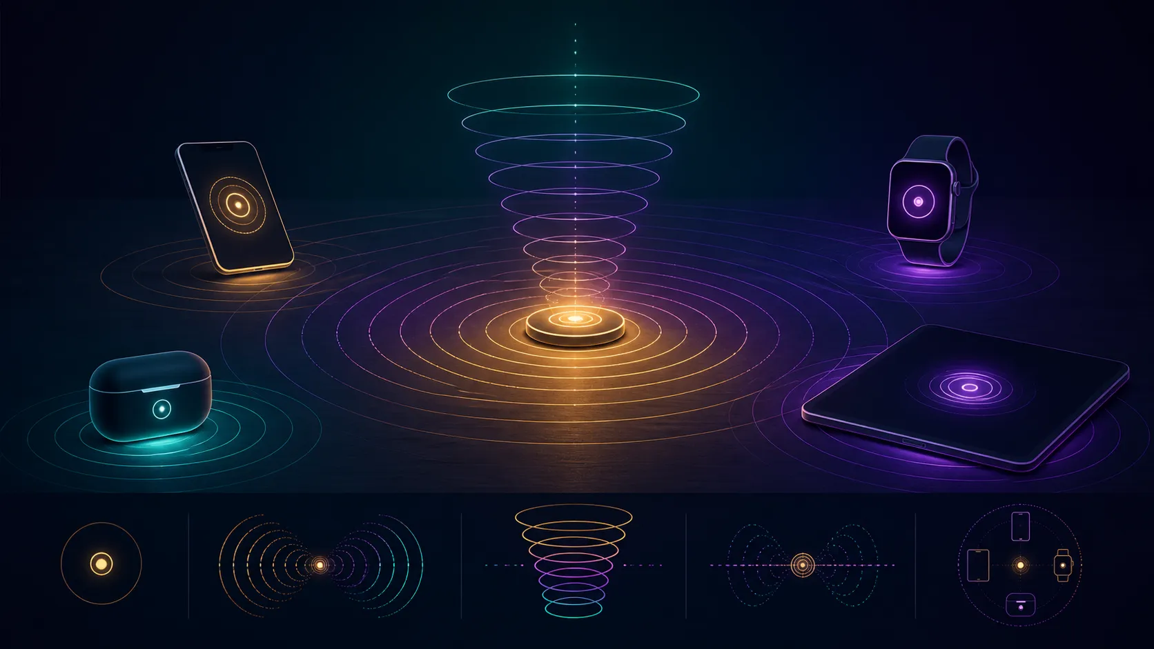 Abstract wireless charging field diagram