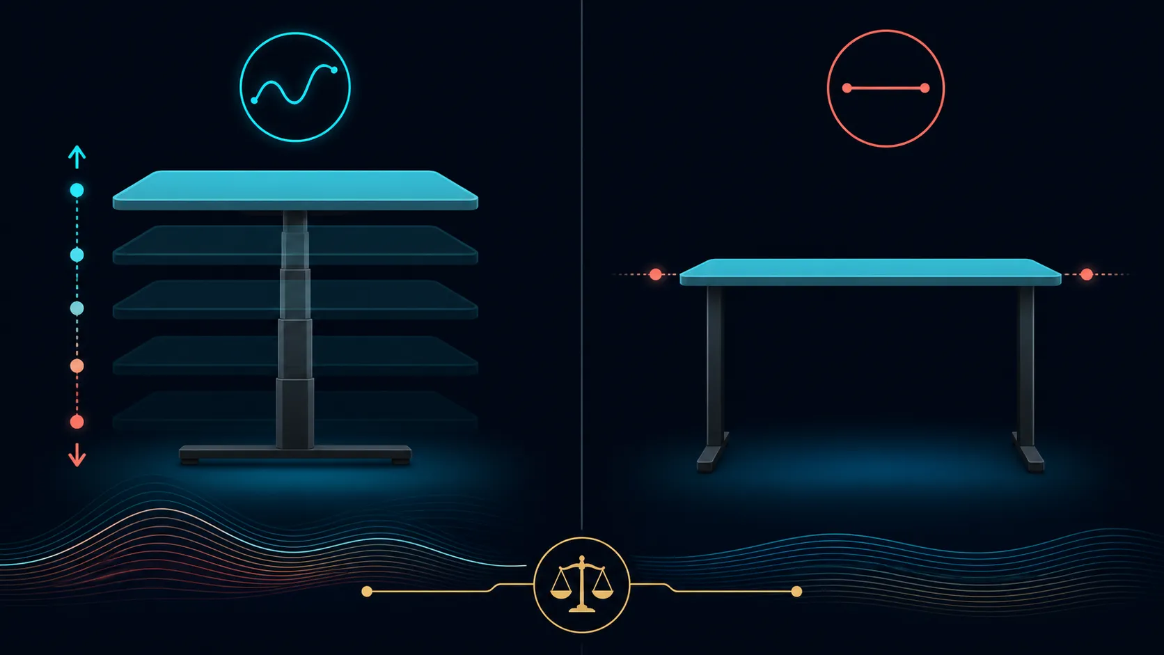 Abstract desk-height comparison