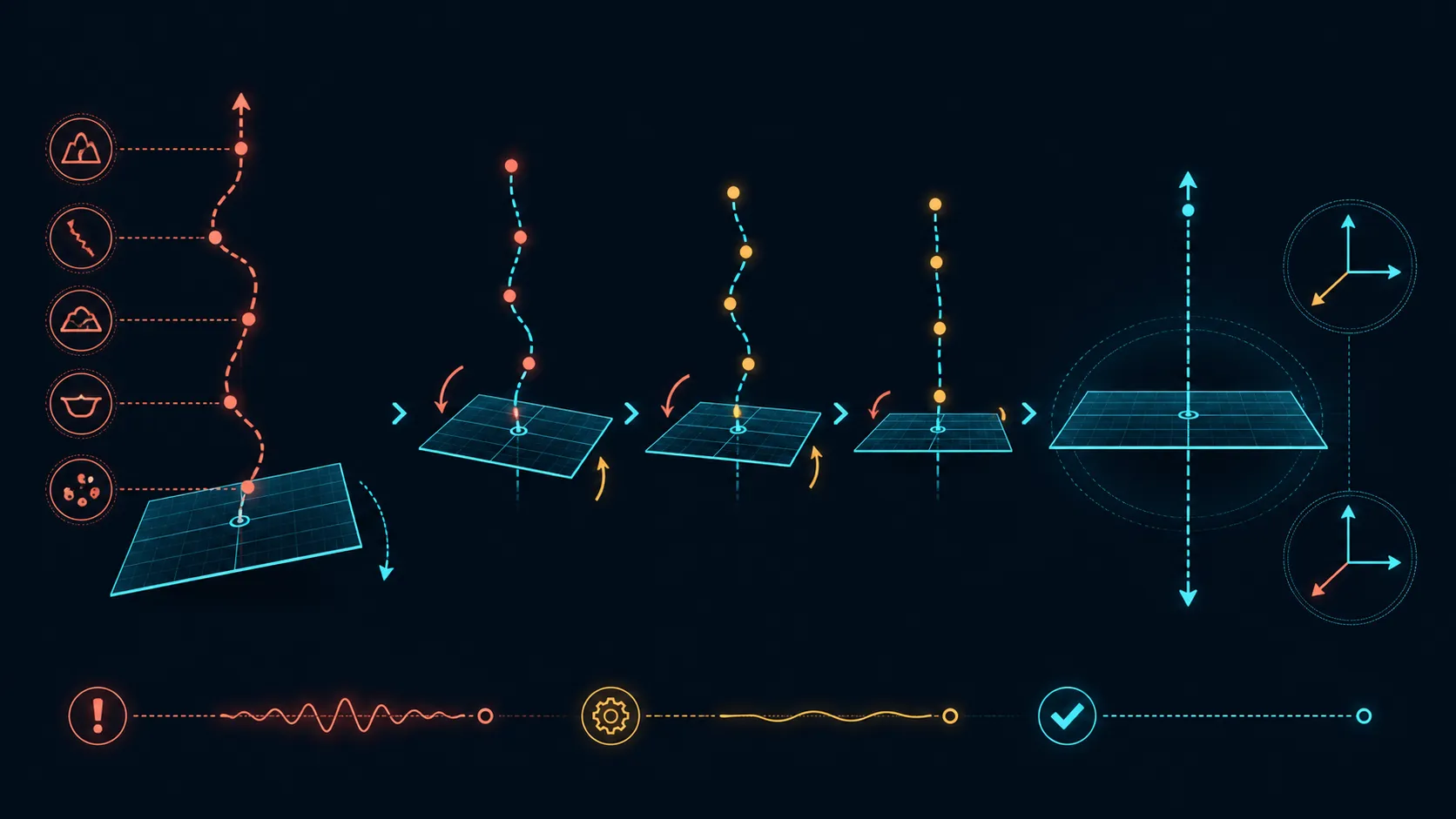Abstract uneven desk lift diagram