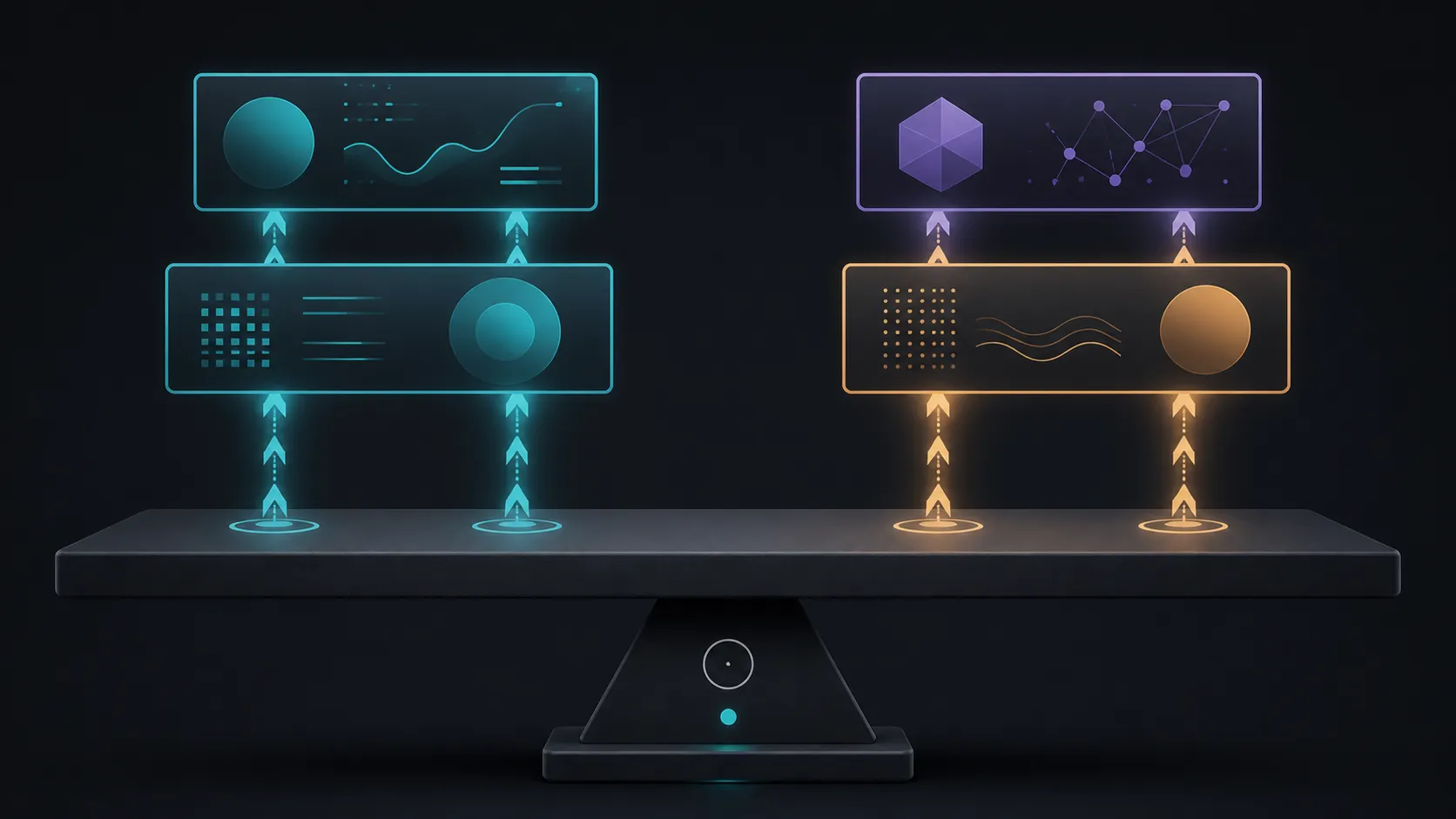 Abstract multi-monitor balance diagram