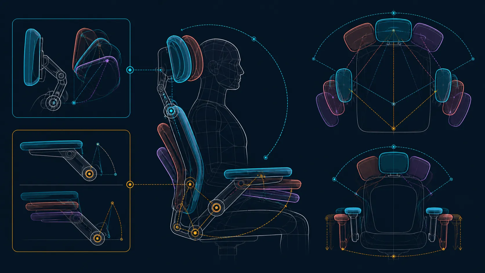 Floating support pads following coordinated geometric paths