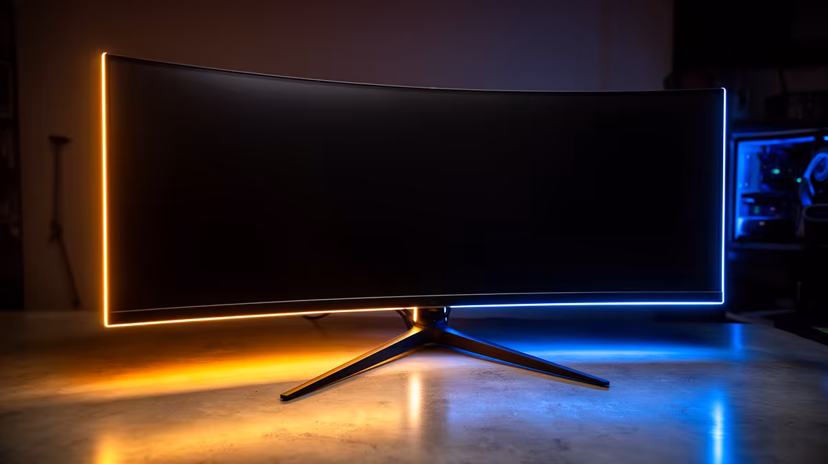 A Curved Monitor for Gaming or for Point-of-sale