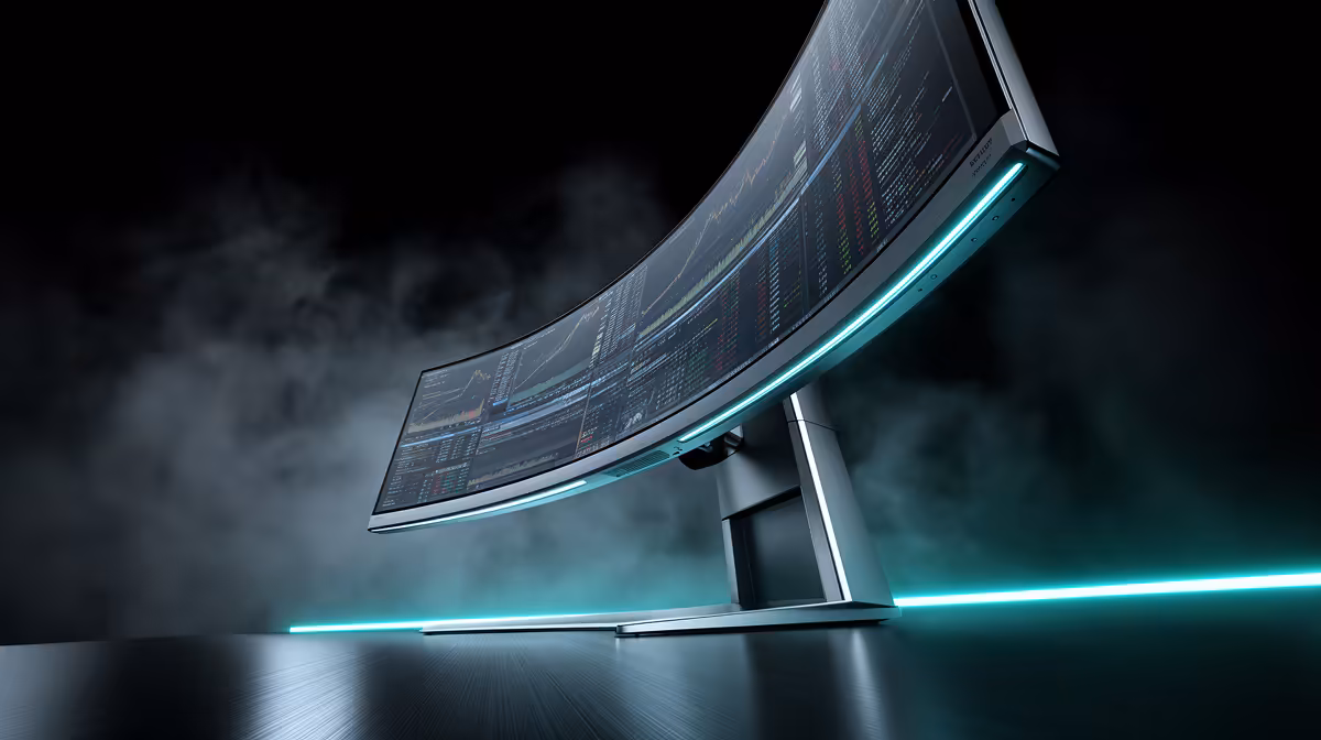 A Curved Monitor for Gaming or for Triple-monitor Trading:
