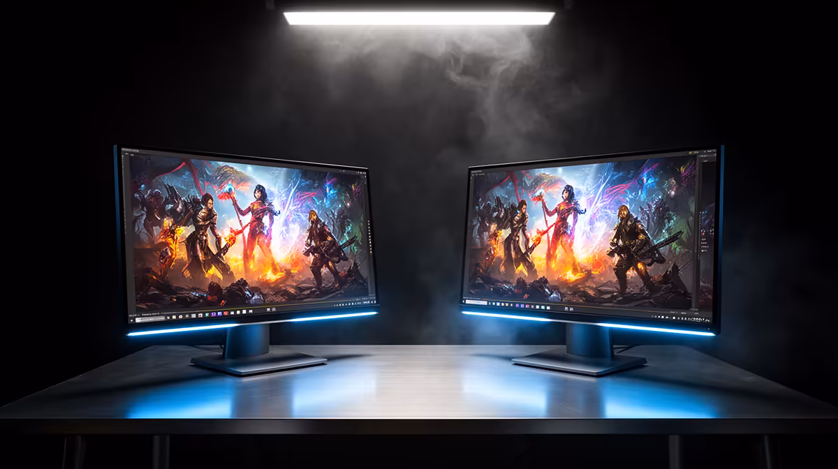 A Dual-monitor Setup for Gaming or for Colour Grading: How