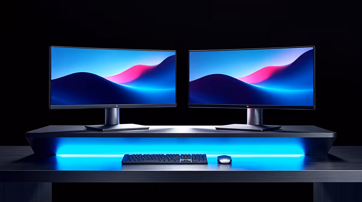 A Dual-monitor Setup for Gaming or for Invoicing