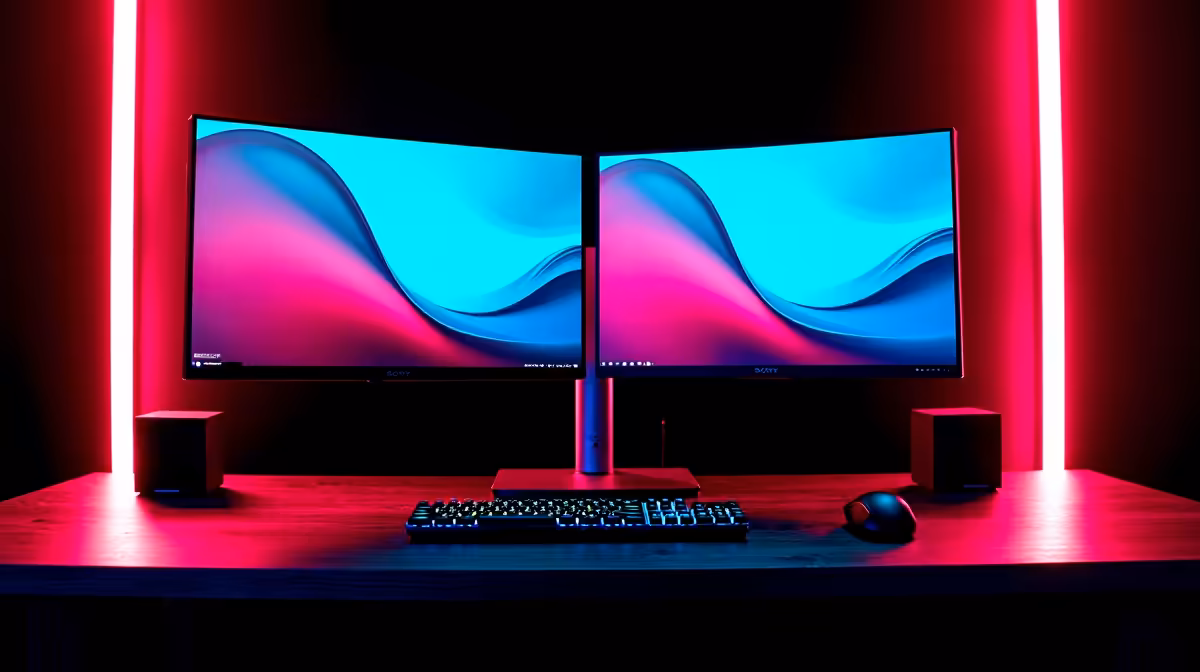 A Dual-monitor Setup for Gaming or for Running a Minecraft