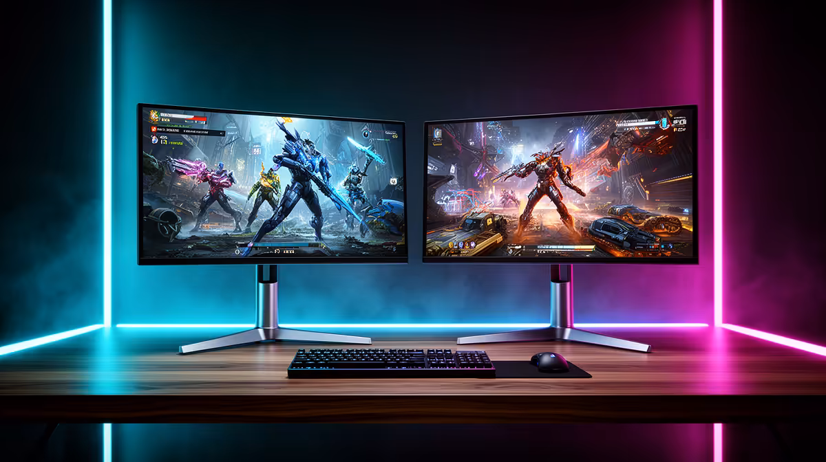 A Dual-monitor Setup for Gaming or for Switching