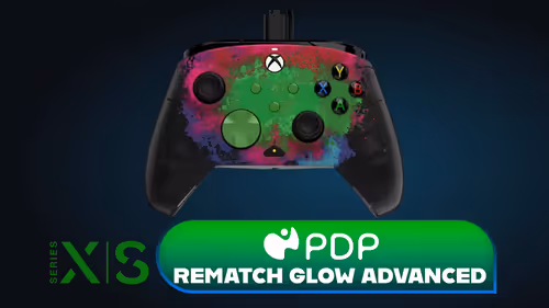 The Space Dust Glow-in-the-Dark Design on the PDP REMATCH GLOW Controller