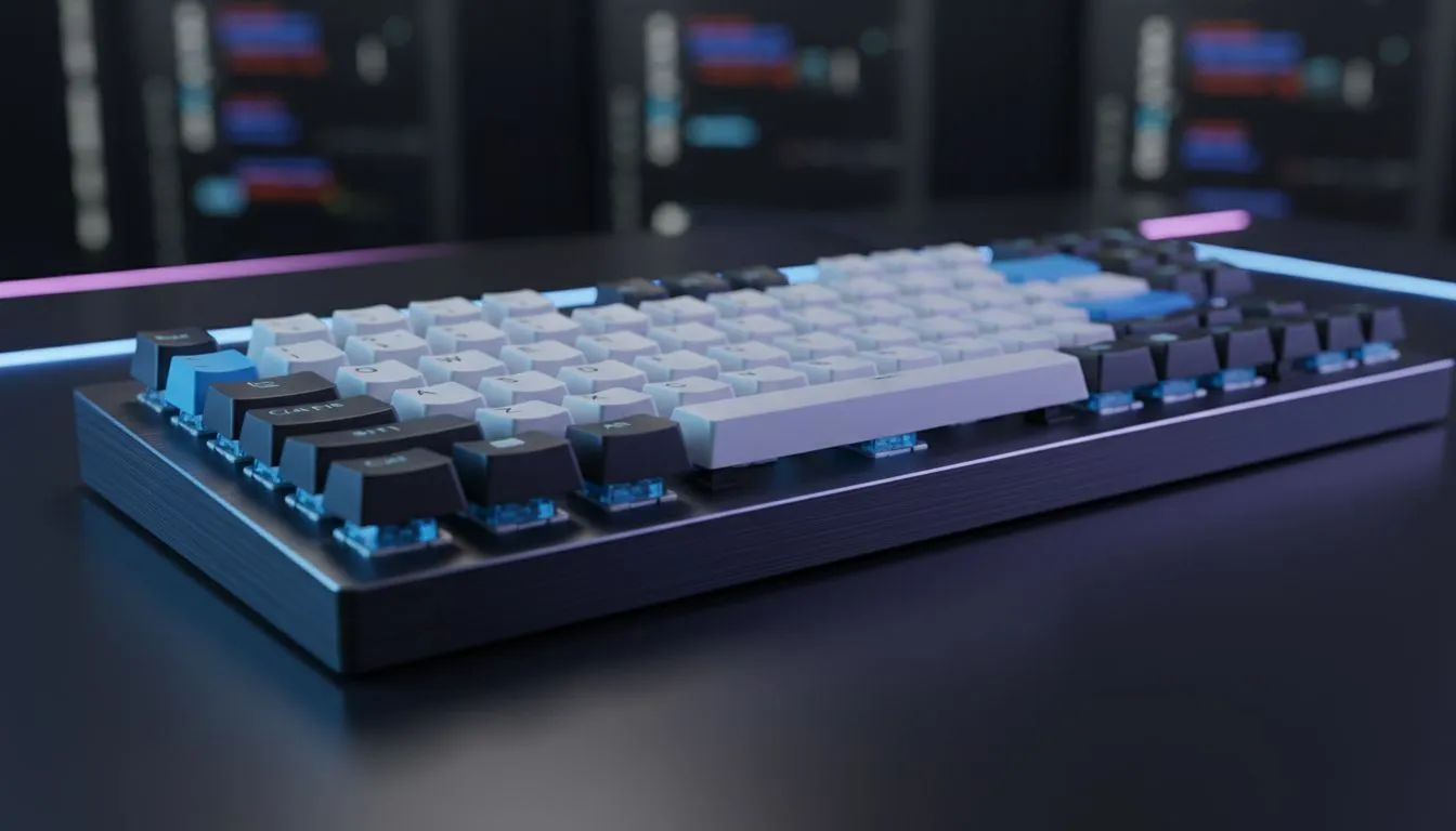 Blue Mechanical Switches in Shared Offices
