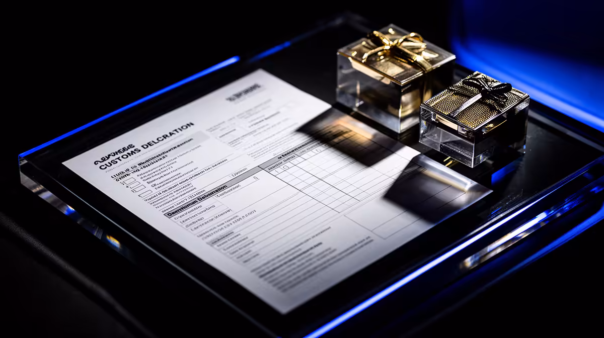 The gift label alone will not waive duty on a gaming pc
