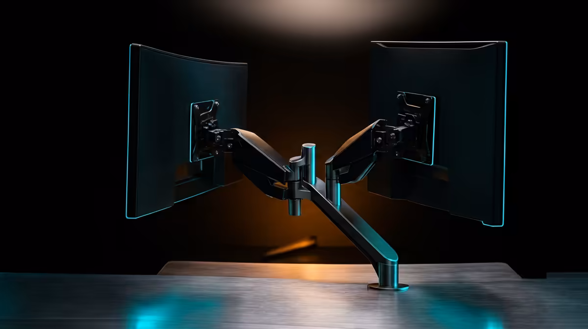 Top dual arms for SA two-screen setups