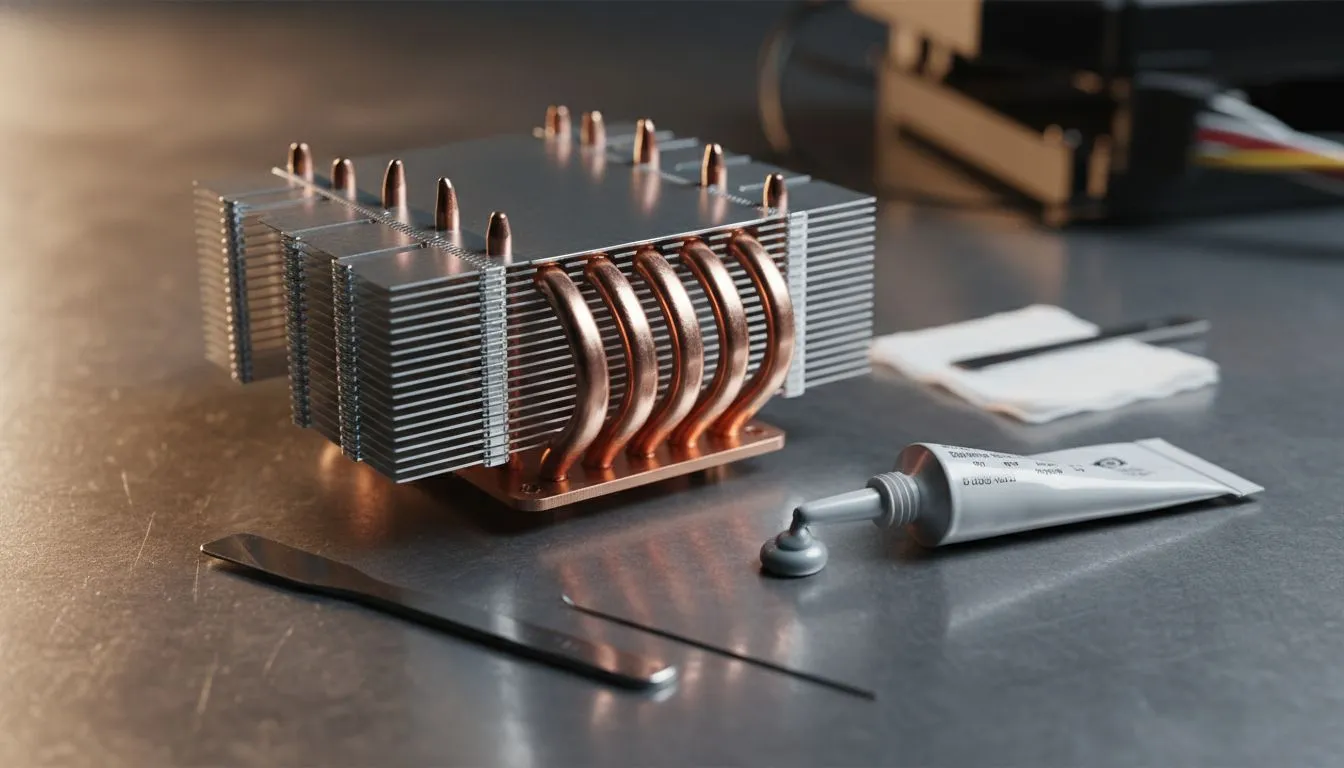 Applying Thermal Paste on Copper Heat Pipes