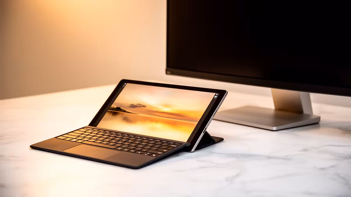 2-in-1 Laptop Really Cope with a Tidy Two-screen Desk