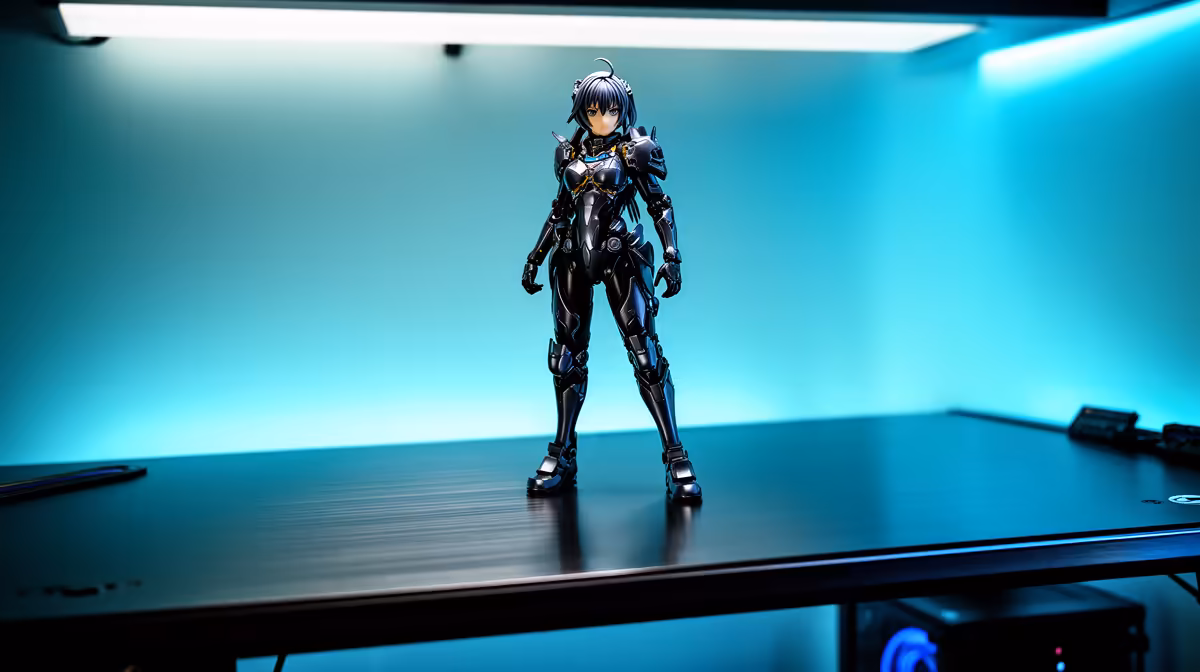 27cm Anime Figure Fit Comfortably: desk height fit checks