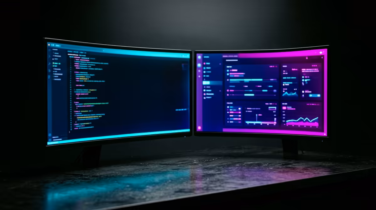 32-inch Monitor Really Cope with a Tidy Two-screen Desk