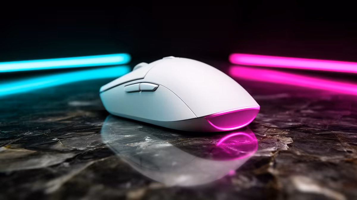 White Wireless Gaming Mouse Fit a: sensor and shape checks