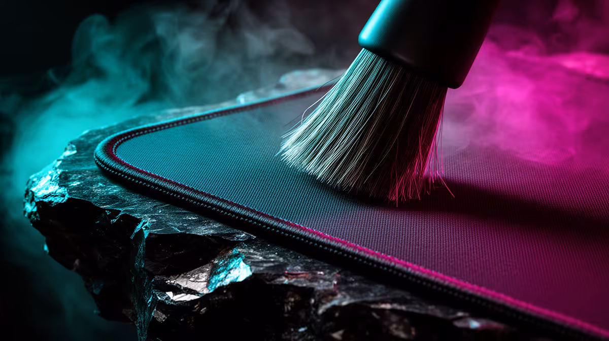 Cleaning a Micro-Textured Mousepad: micro-weave texture
