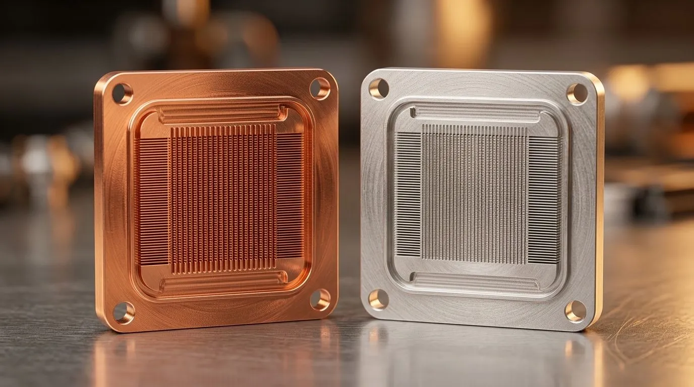 Which cold plate material cools better?