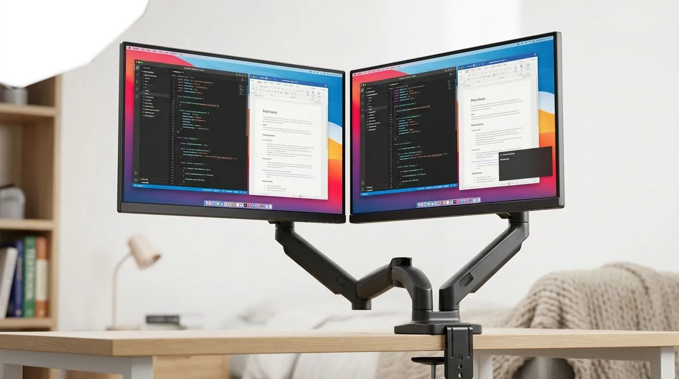 Set up two monitors in tight spaces