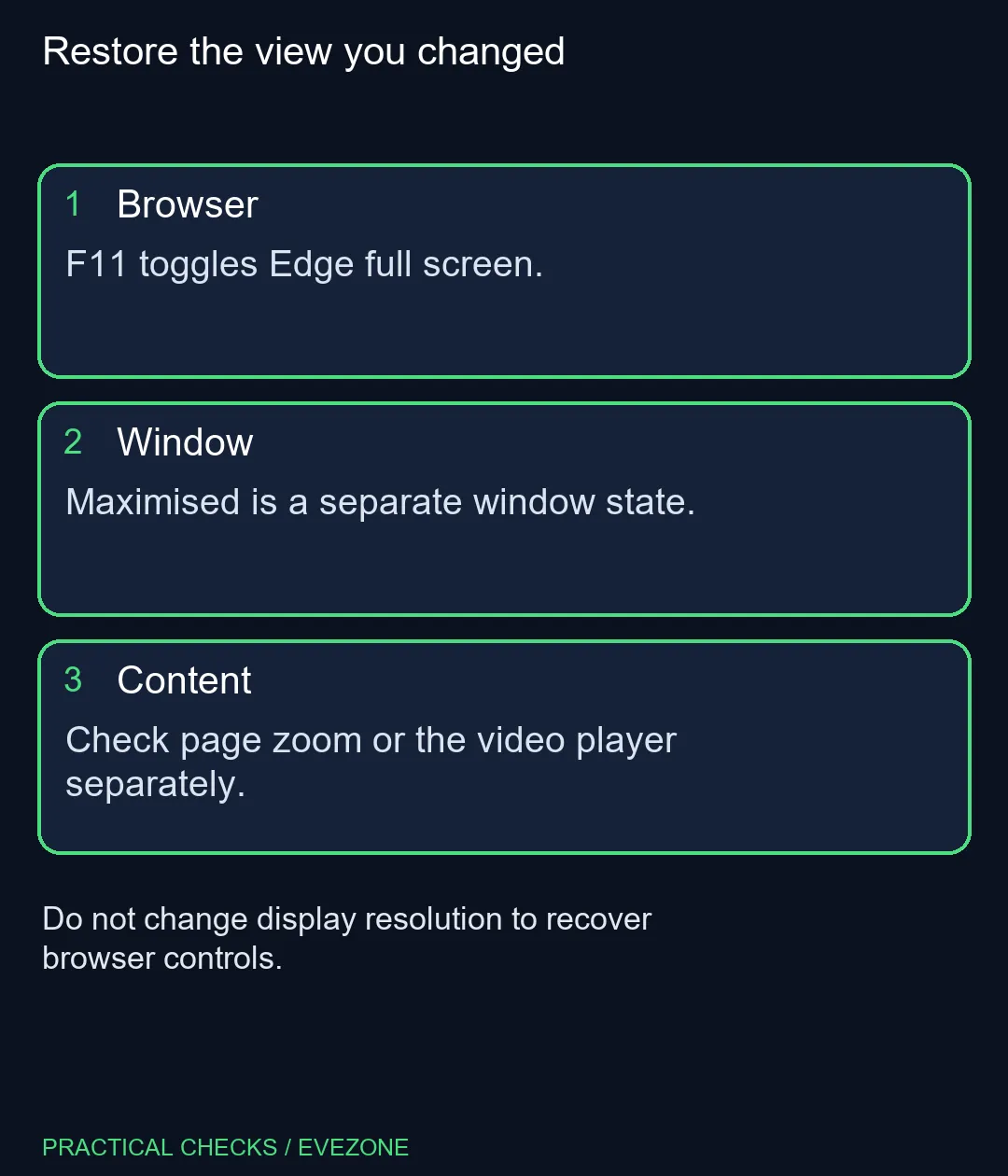 Restore the view you changed