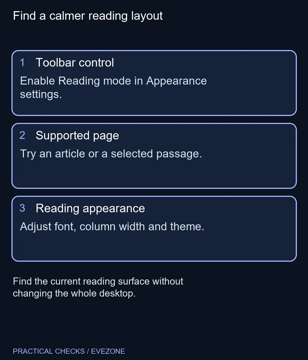 Find a calmer reading layout