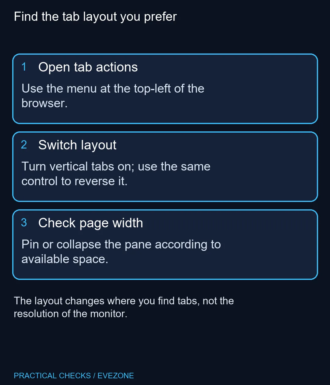 Find the tab layout you prefer