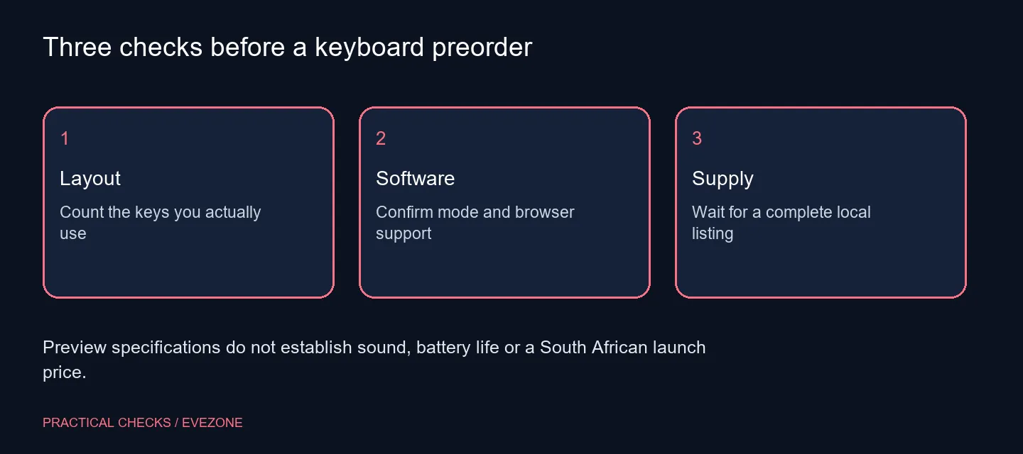 Three checks before a keyboard preorder