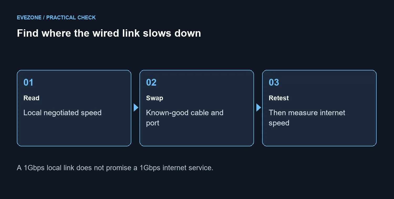 Find where the wired link slows down