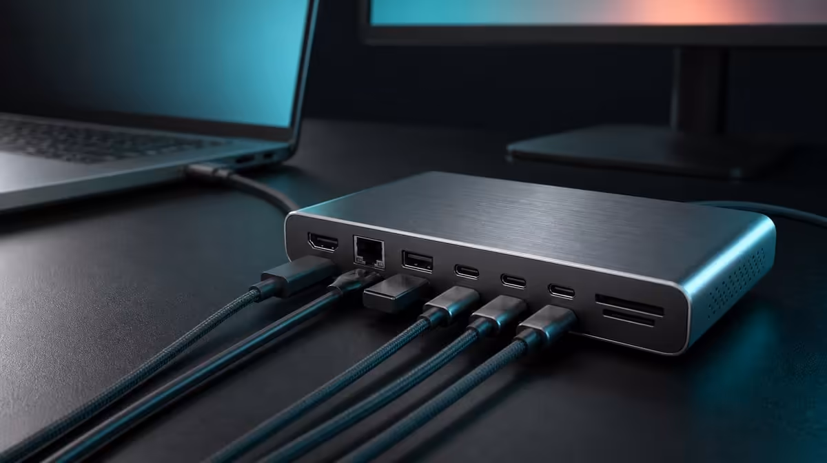 Display, network, charging and storage share one port