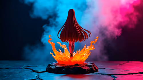 Fiery Spout Base Dramatic Effect Erza Scarlet Figure Display