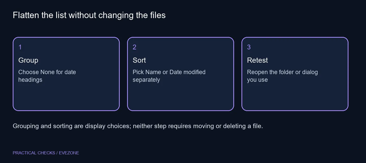 Flatten the list without changing the files