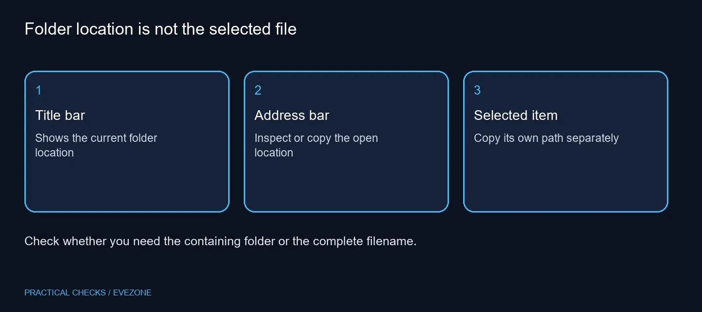 Folder location is not the selected file