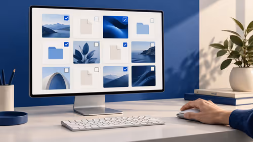 File Explorer check boxes: show selection squares beside files