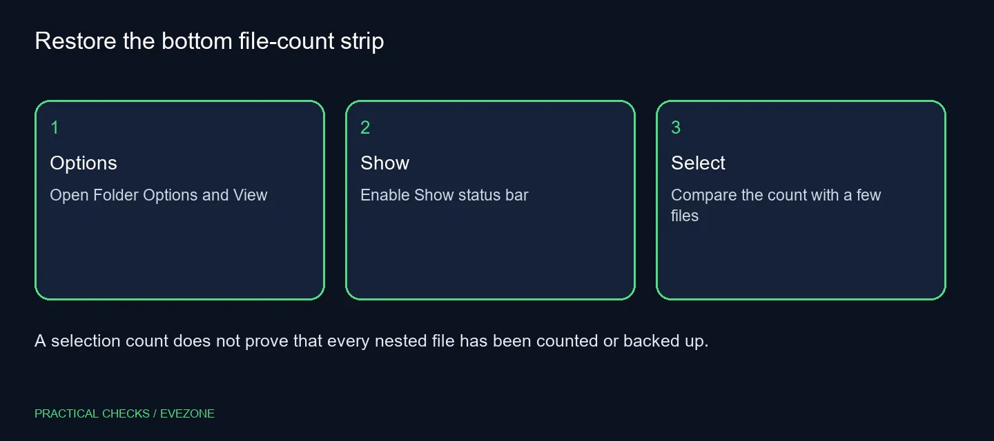 Restore the bottom file-count strip