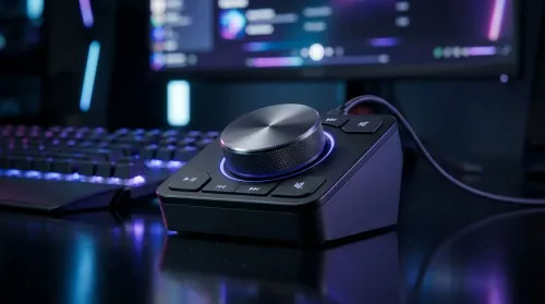 Gaming audio volume knob controls fix sound interruptions